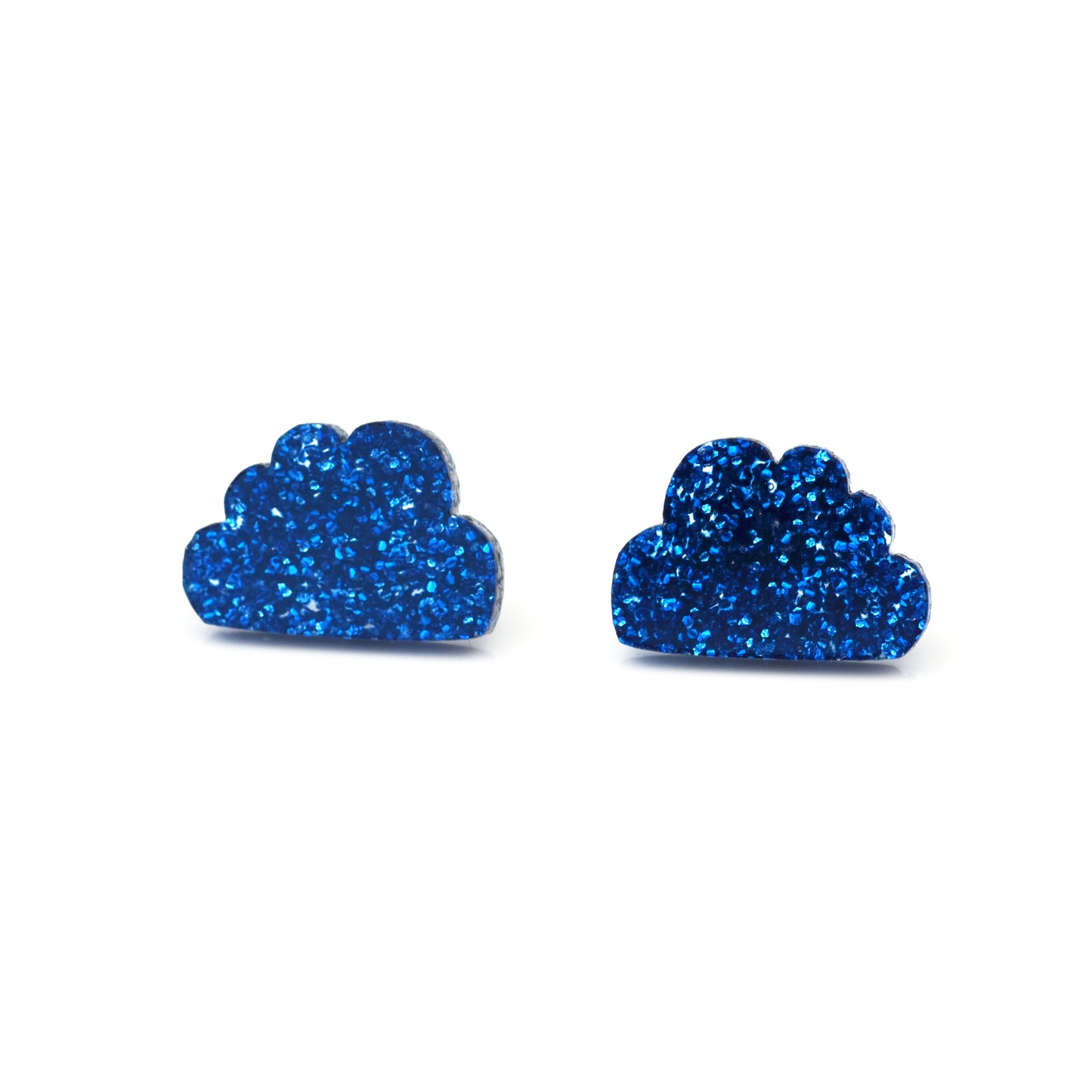 Laser Cut Glitter Acrylic Cloud Earring Studs