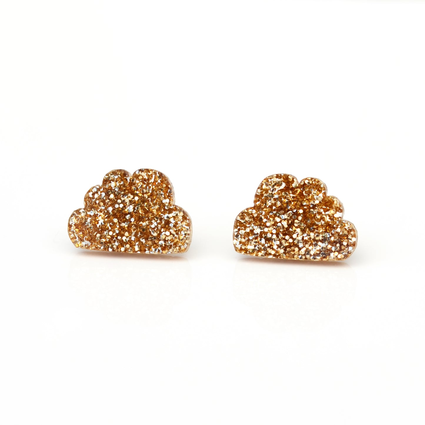 Laser Cut Glitter Acrylic Cloud Earring Studs