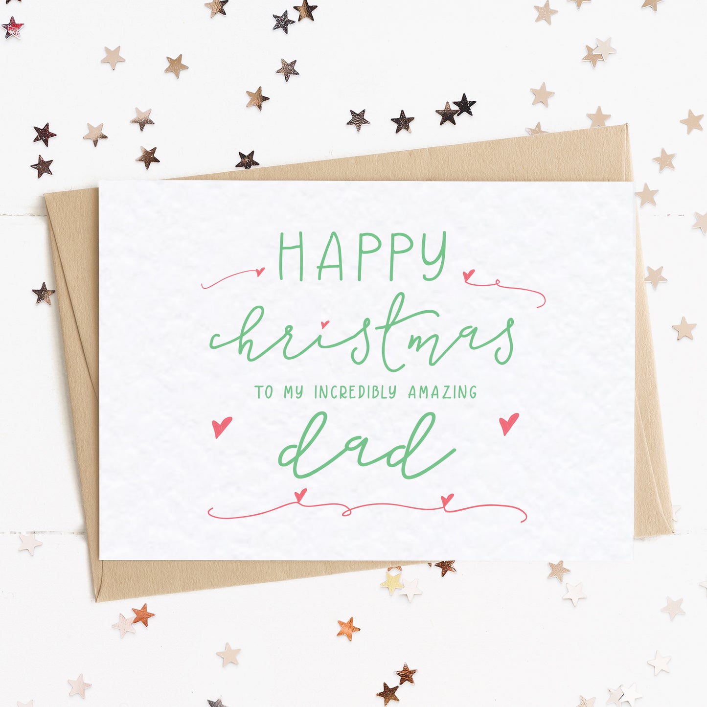 "Merry Christmas To My Incredibly Amazing Dad" Fun Festive Parents Card