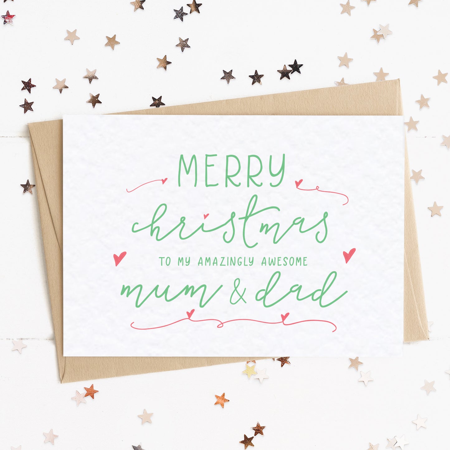 "Merry Christmas To My Amazingly Awesome Mum & Dad" Fun Festive Parents Card