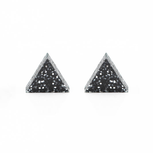 Laser Cut Glitter Acrylic Geo Triangle Earring Studs