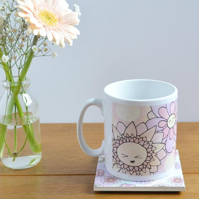 Cute Happy Flowers Ceramic Mug / Cup (Sunny/Daisy/Dorothy/Ginny)