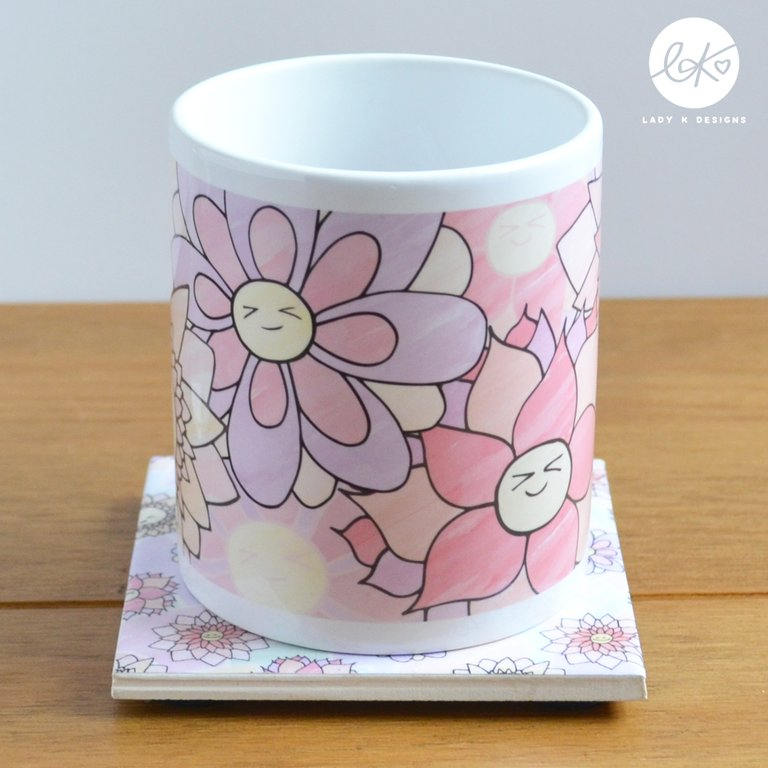 Cute Happy Flowers Ceramic Mug / Cup (Sunny/Daisy/Dorothy/Ginny)