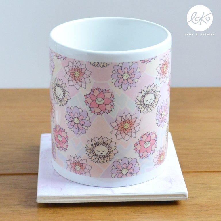 Cute Happy Flowers Pattern Ceramic Mug / Cup (Sunny/Daisy/Dorothy/Ginny)