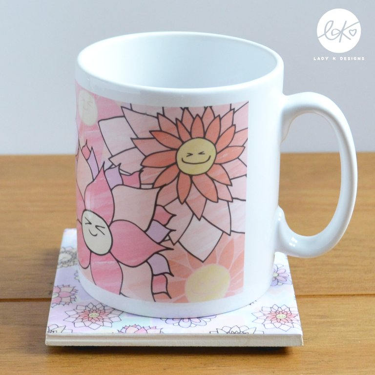Cute Happy Flowers Ceramic Mug / Cup (Sunny/Daisy/Dorothy/Ginny)