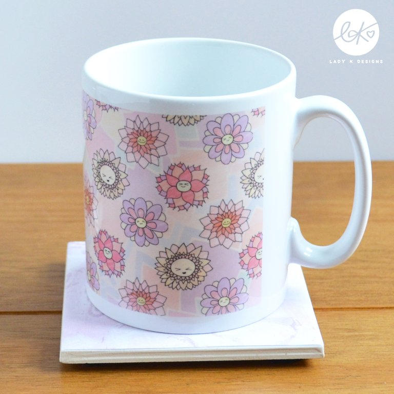 Cute Happy Flowers Pattern Ceramic Mug / Cup (Sunny/Daisy/Dorothy/Ginny)
