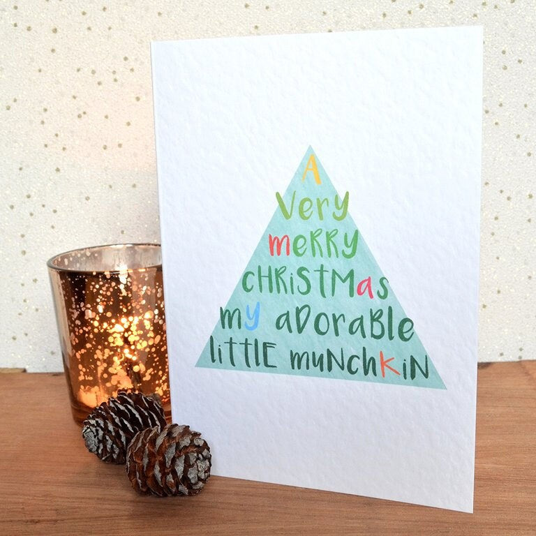 "A Very Merry Christmas My Adorable Little Munchkin" Cute Festive Card
