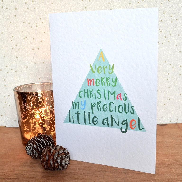 "A Very Merry Christmas My Precious Little Angel" Cute Festive Card
