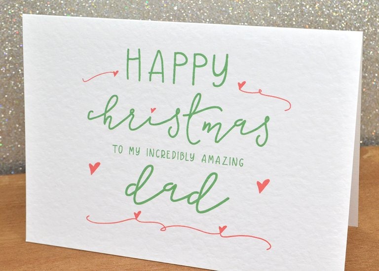 "Merry Christmas To My Incredibly Amazing Dad" Fun Festive Parents Card