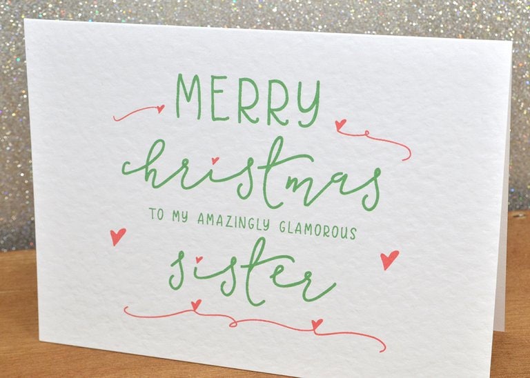 "Merry Christmas To My Amazingly Glamorous Sister" Fun Festive Card