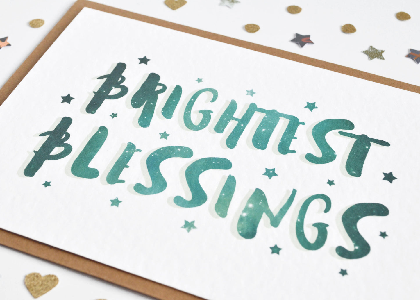 "Brightest Blessings" Celestial Christmas Card
