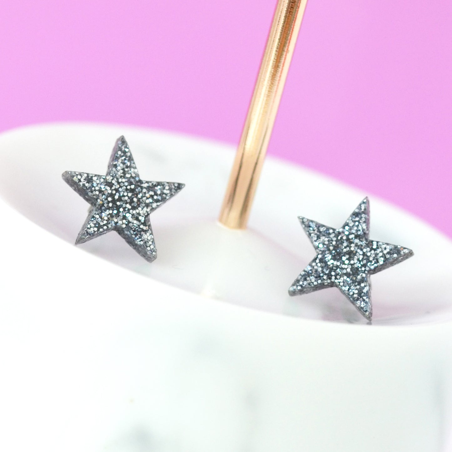 NEW Cosmic Wonky Glitter Celestial Stars Earring Studs