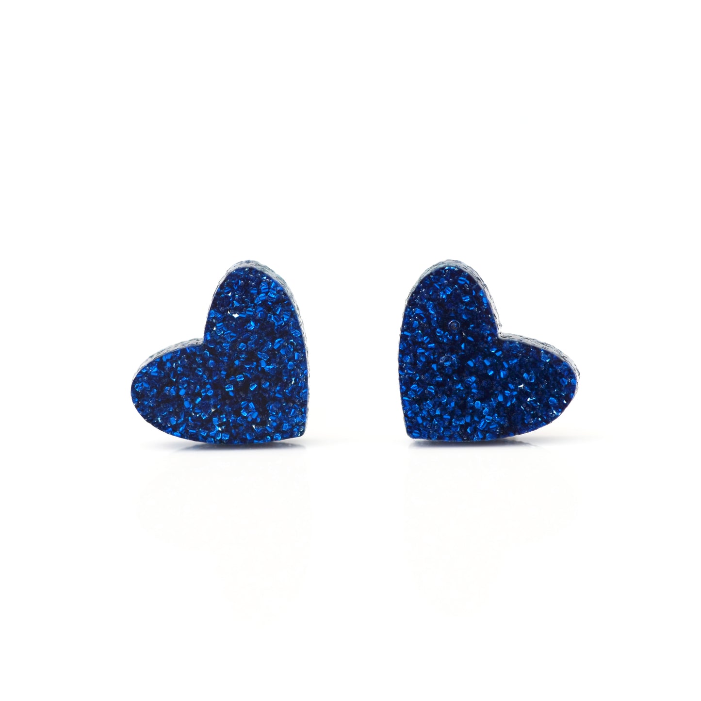 Laser Cut Glitter Acrylic Heart Stud Earrings