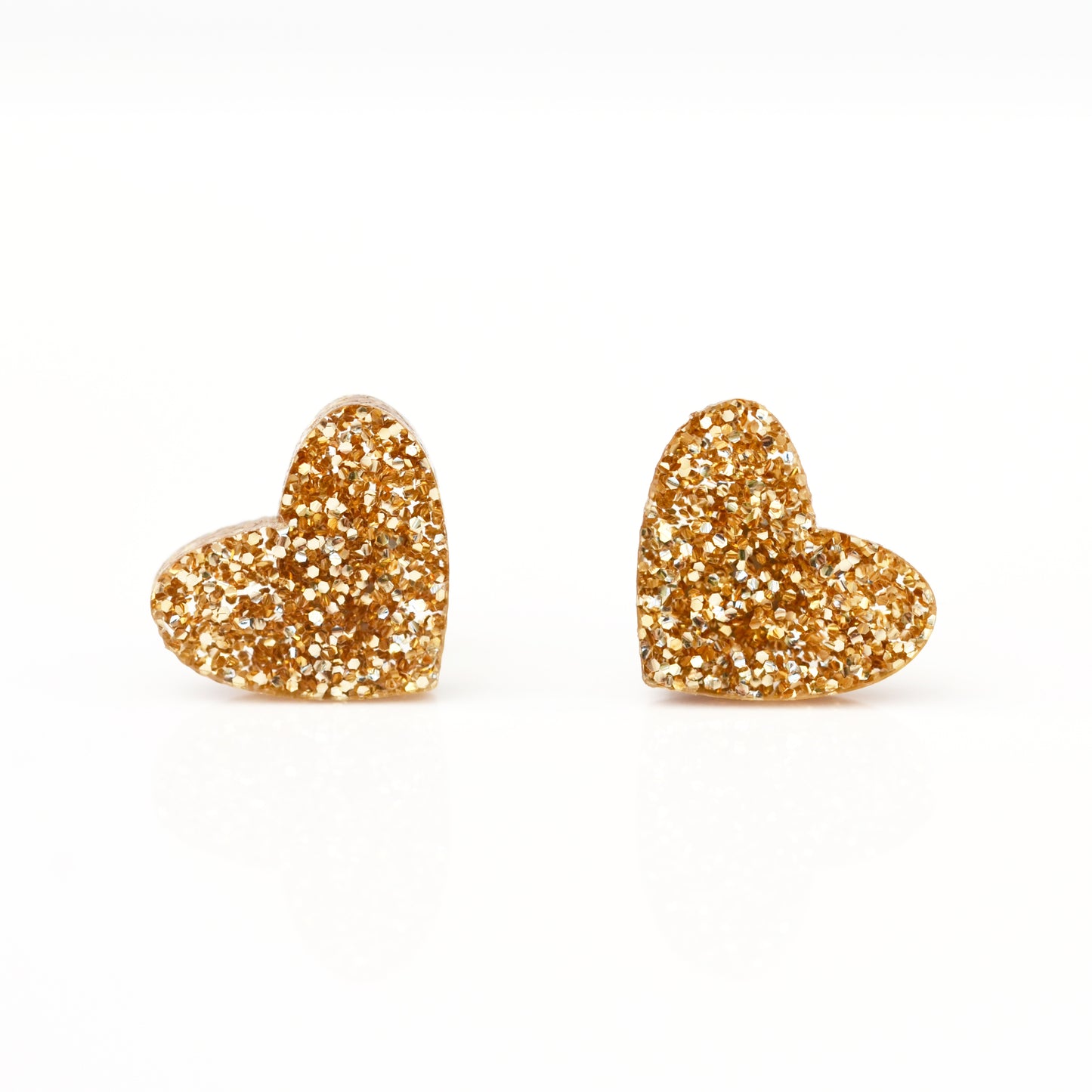 Laser Cut Glitter Acrylic Heart Stud Earrings