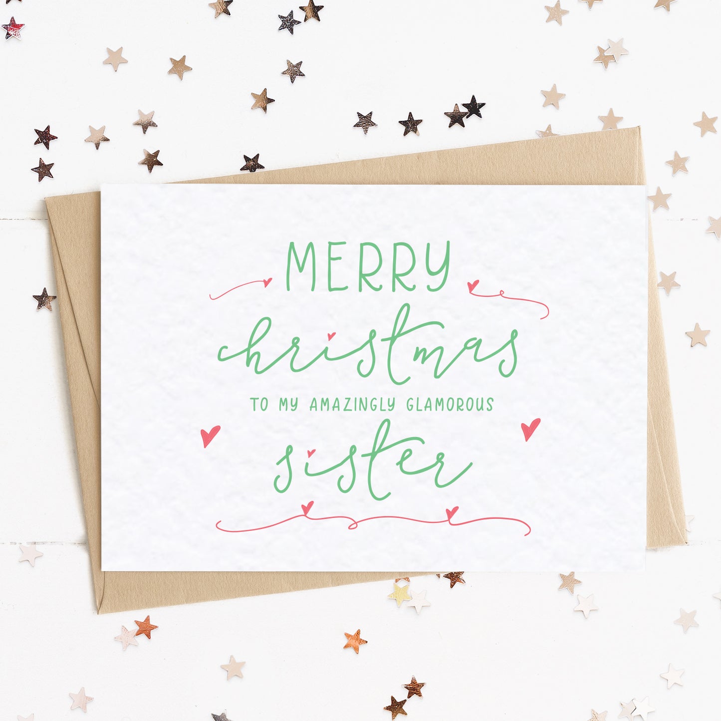 "Merry Christmas To My Amazingly Glamorous Sister" Fun Festive Card