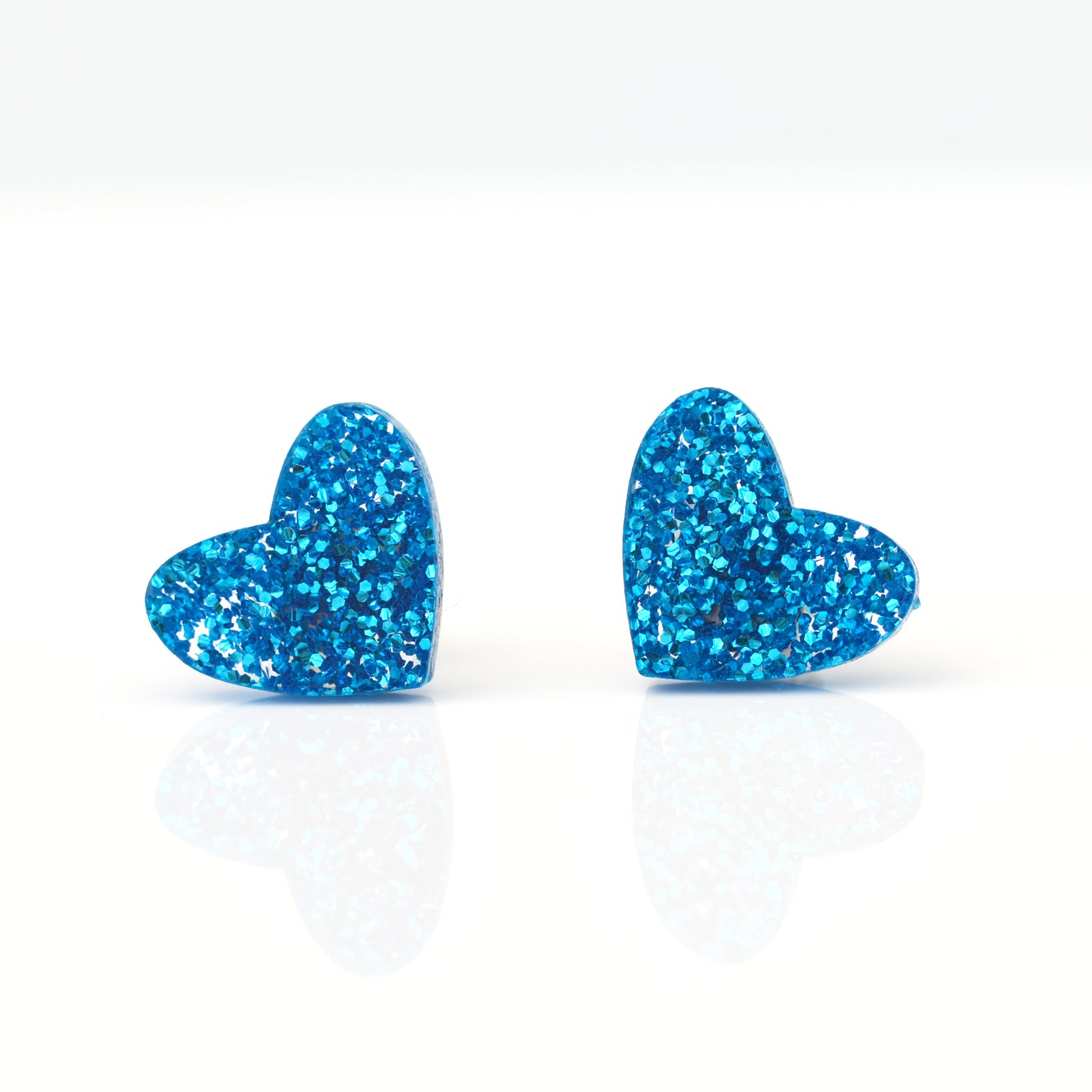 Laser Cut Glitter Acrylic Heart Stud Earrings