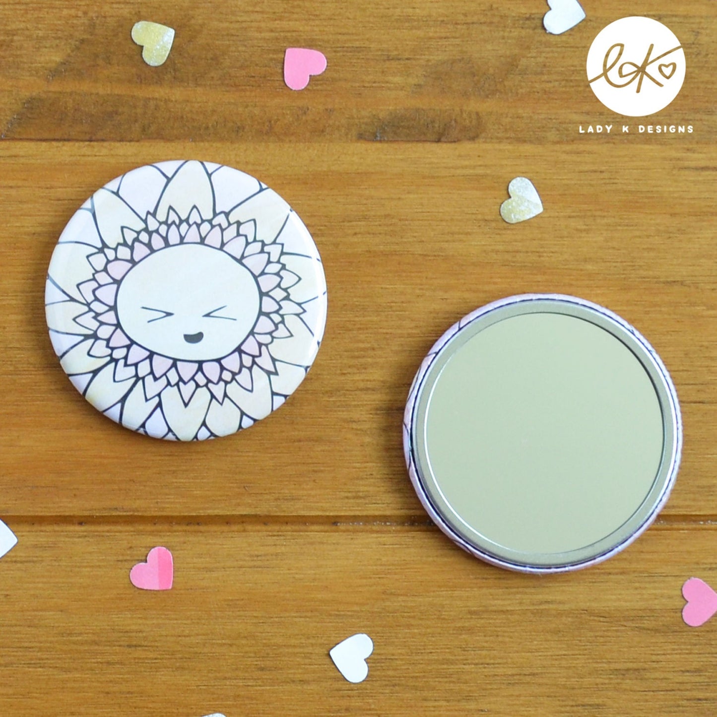 Cute Happy Flower Pocket Mirror (Sunny)