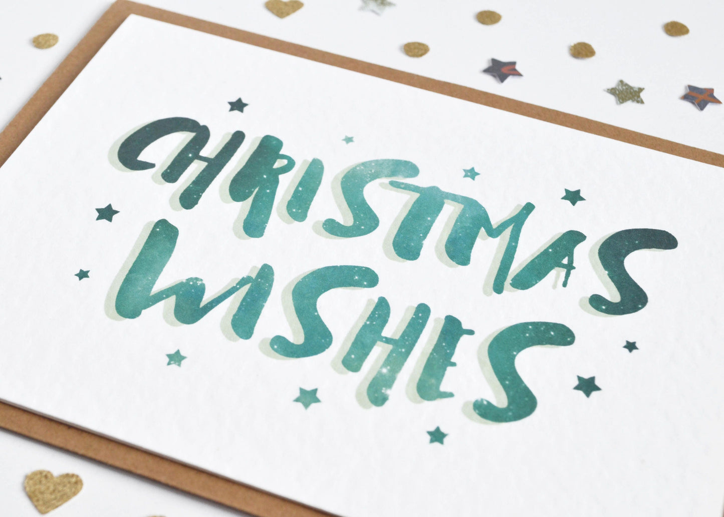 "Christmas Wishes" Festive Celestial Card