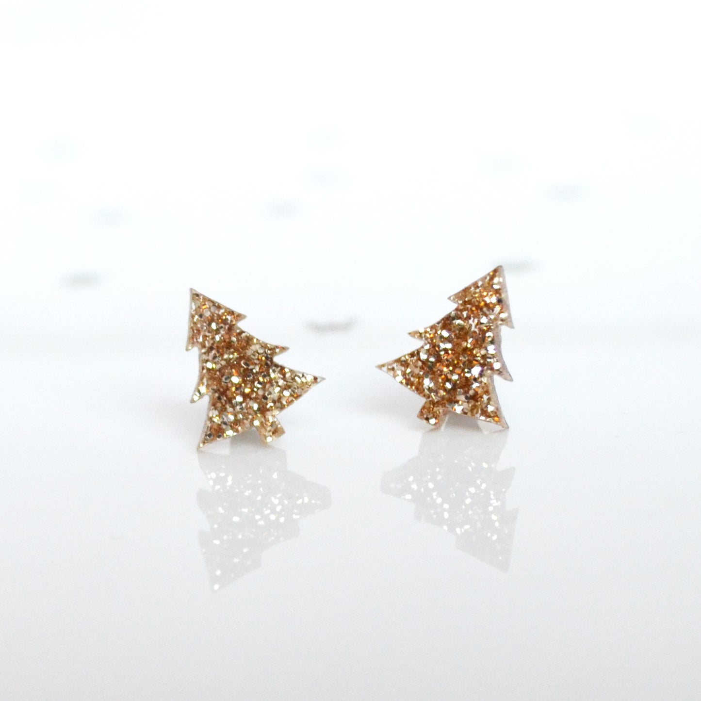 Rainbow Christmas Tree Stud Earrings