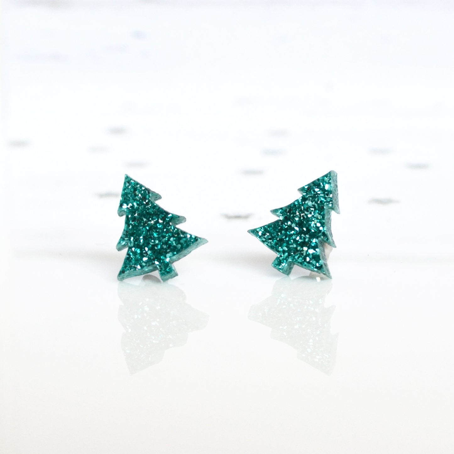 Rainbow Christmas Tree Stud Earrings