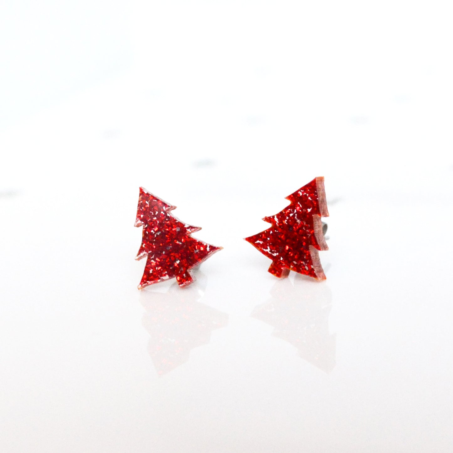 Rainbow Christmas Tree Stud Earrings