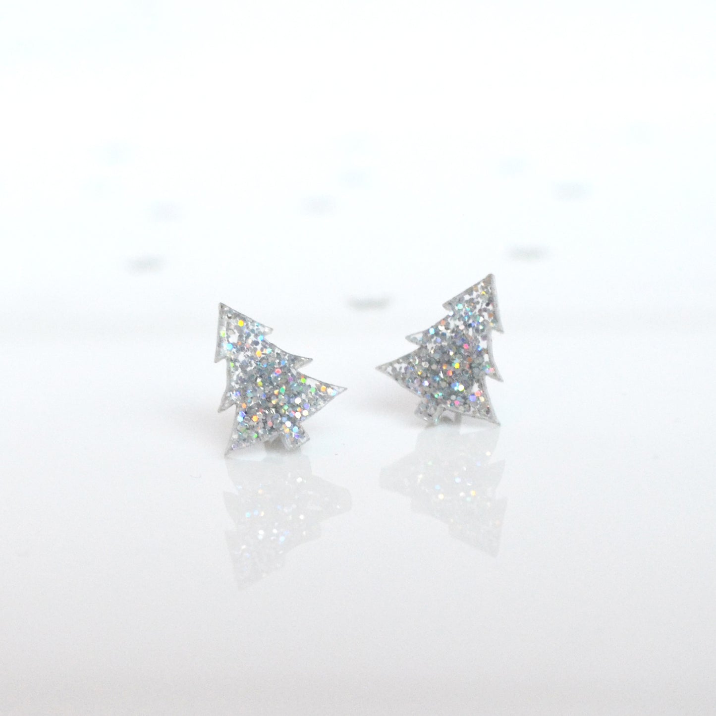 Rainbow Christmas Tree Stud Earrings